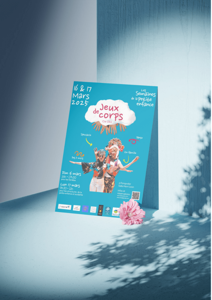 Une affiche réalisée dans le cadre des Semaines de la Petite Enfance. Des éléments graphiques déjà à ma disposition. Il n'y avait plus qu'à composer ! 